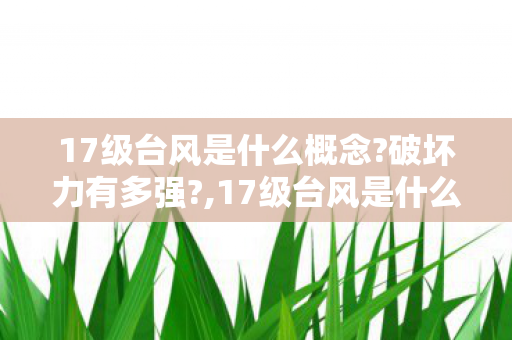 17级台风是什么概念?破坏力有多强?,17级台风是什么概念？直观认知极端强风的实际威力