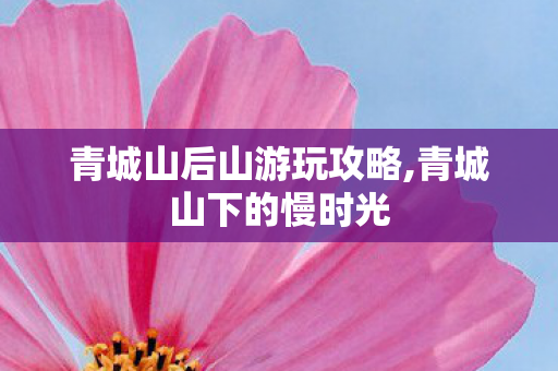 青城山后山游玩攻略,青城山下的慢时光