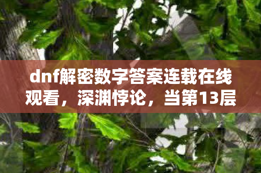 dnf解密数字答案连载在线观看，深渊悖论，当第13层解密数字撕碎2027年的人生算法