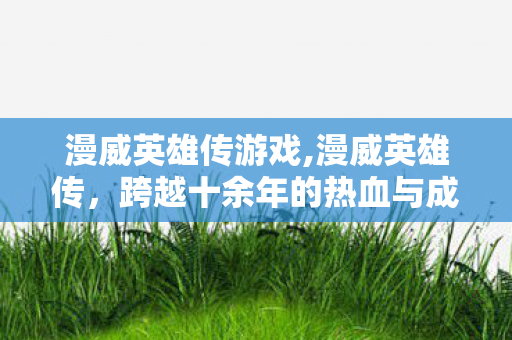 漫威英雄传游戏,漫威英雄传,跨越十余年的热血与成长记忆 漫威英雄传游戏,漫威英雄传,跨越十余年的热血与成长记忆