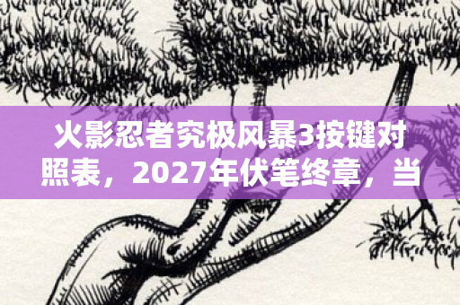 火影忍者究极风暴3按键对照表,2027年伏笔终章,当究极风暴3的按键记忆让我鼻子一酸 火影忍者究极风暴3按键对照表,2027年伏笔终章,当究极风暴3的按键记忆让我鼻子一酸
