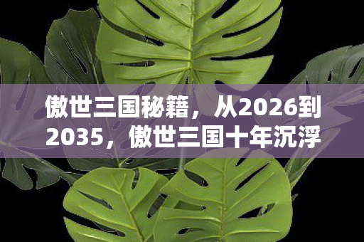 傲世三国秘籍,从2026到2035,傲世三国十年沉浮,竟藏着颠覆认知的终极真相? 傲世三国秘籍,从2026到2035,傲世三国十年沉浮,竟藏着颠覆认知的终极真相?