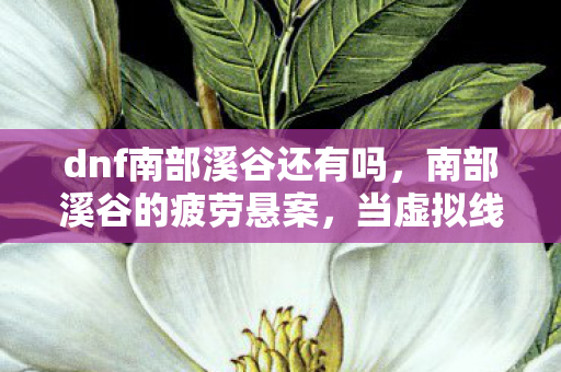 dnf南部溪谷还有吗，南部溪谷的疲劳悬案，当虚拟线索指向毛骨悚然的真相