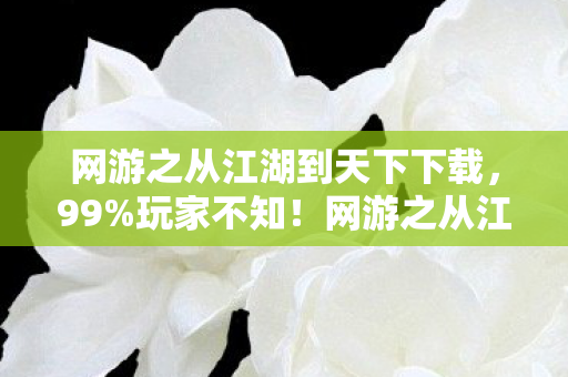 网游之从江湖到天下下载，99%玩家不知！网游之从江湖到天下隐藏数值竟能改写命运？