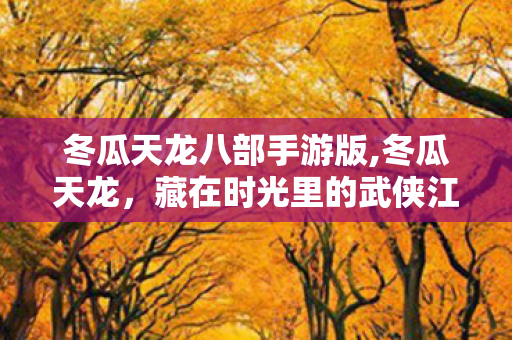 冬瓜天龙八部手游版,冬瓜天龙,藏在时光里的武侠江湖自留地 冬瓜天龙八部手游版,冬瓜天龙,藏在时光里的武侠江湖自留地