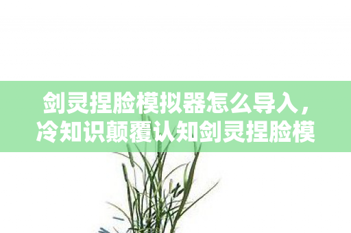 剑灵捏脸模拟器怎么导入，冷知识颠覆认知剑灵捏脸模拟器竟藏着目瞪口呆的人脸密码学！