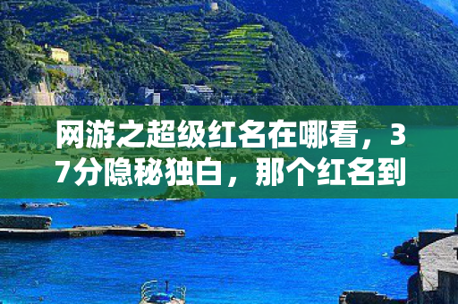 网游之超级红名在哪看，37分隐秘独白，那个红名到天亮的少年，最后哽咽着按下了删除键