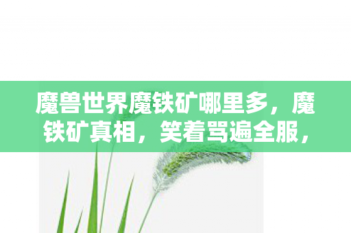 魔兽世界魔铁矿哪里多,魔铁矿真相,笑着骂遍全服,落差后哭着发现离不开的竟是自己 魔兽世界魔铁矿哪里多,魔铁矿真相,笑着骂遍全服,落差后哭着发现离不开的竟是自己