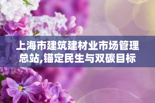 上海市建筑建材业市场管理总站,锚定民生与双碳目标 上海市建筑建材业助力超大城市高质量建设