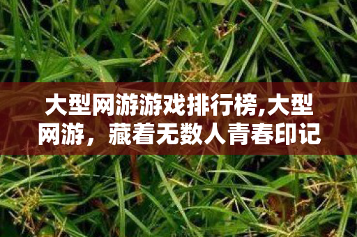 大型网游游戏排行榜,大型网游,藏着无数人青春印记的数字平行宇宙 大型网游游戏排行榜,大型网游,藏着无数人青春印记的数字平行宇宙