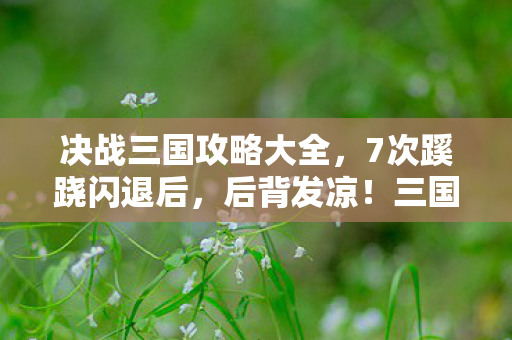 决战三国攻略大全，7次蹊跷闪退后，后背发凉！三国战场竟藏着致命真相