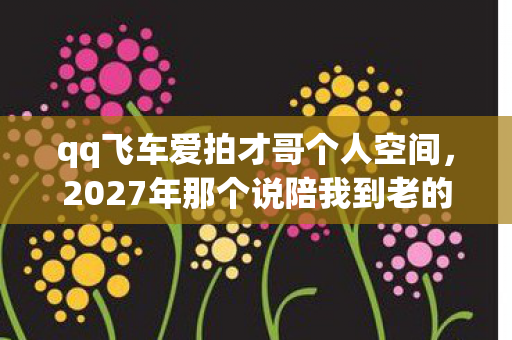 qq飞车爱拍才哥个人空间，2027年那个说陪我到老的才哥，伏笔成空，如今想起鼻子一酸