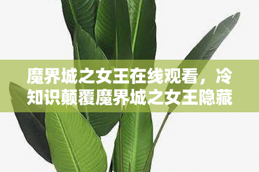 魔界城之女王在线观看，冷知识颠覆魔界城之女王隐藏设定曝光！这些目瞪口呆的细节竟藏着宇宙级彩蛋