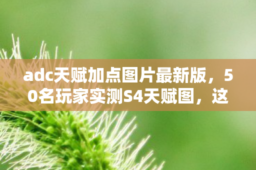 adc天赋加点图片最新版，50名玩家实测S4天赋图，这疑点操作让大神都绷不住了！