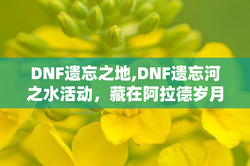DNF遗忘之地,DNF遗忘河之水活动，藏在阿拉德岁月里的技能重置情怀
