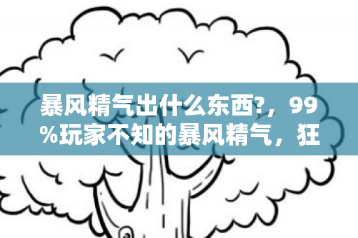 暴风精气出什么东西?,99%玩家不知的暴风精气,狂喜背后,竟藏着99%人逃不掉的扎心真相 暴风精气出什么东西?,99%玩家不知的暴风精气,狂喜背后,竟藏着99%人逃不掉的扎心真相