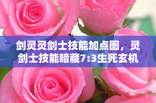 剑灵灵剑士技能加点图,灵剑士技能暗藏7:3生死玄机,99%玩家至死未悟的扎心真相 剑灵灵剑士技能加点图,灵剑士技能暗藏7:3生死玄机,99%玩家至死未悟的扎心真相