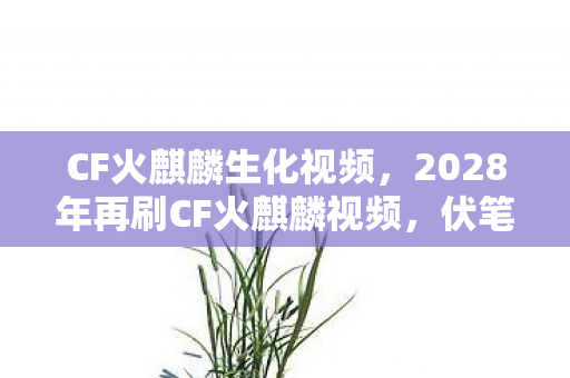 CF火麒麟生化视频,2028年再刷CF火麒麟视频,伏笔藏了十年,看到最后鼻子一酸 CF火麒麟生化视频,2028年再刷CF火麒麟视频,伏笔藏了十年,看到最后鼻子一酸