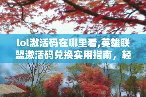 lol激活码在哪里看,英雄联盟激活码兑换实用指南，轻松解锁专属游戏惊喜福利