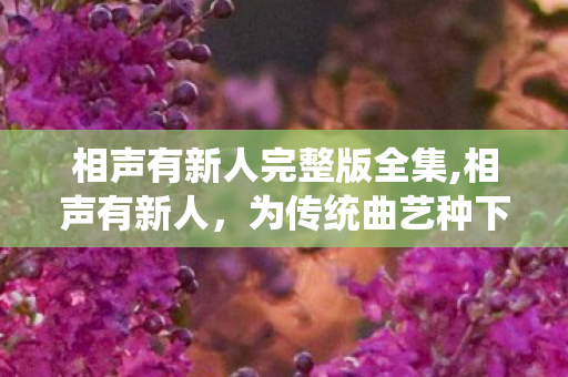 相声有新人完整版全集,相声有新人,为传统曲艺种下年轻态的新火种 相声有新人完整版全集,相声有新人,为传统曲艺种下年轻态的新火种