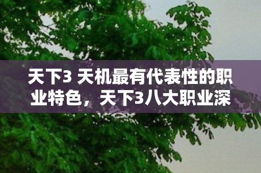 天下3 天机最有代表性的职业特色，天下3八大职业深度解析！老玩家心得+避坑指南助你少走弯路