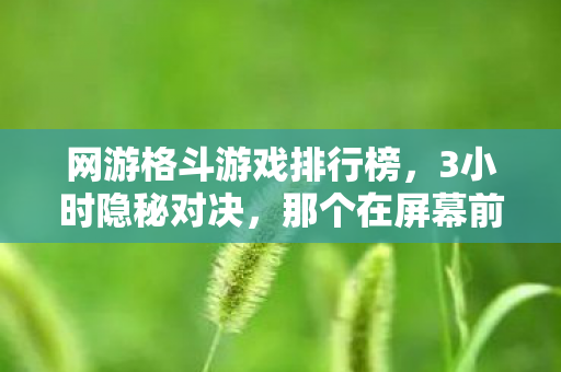 网游格斗游戏排行榜,3小时隐秘对决,那个在屏幕前哽咽的少年,如今还在吗? 网游格斗游戏排行榜,3小时隐秘对决,那个在屏幕前哽咽的少年,如今还在吗?