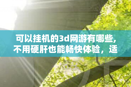 可以挂机的3d网游有哪些,不用硬肝也能畅快体验，适配休闲玩家的可挂机3D网游指南