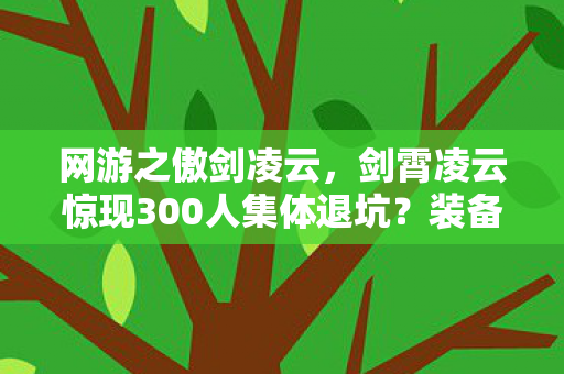 网游之傲剑凌云,剑霄凌云惊现300人集体退坑?装备消失疑云,老炮网吧当场绷不住 网游之傲剑凌云,剑霄凌云惊现300人集体退坑?装备消失疑云,老炮网吧当场绷不住