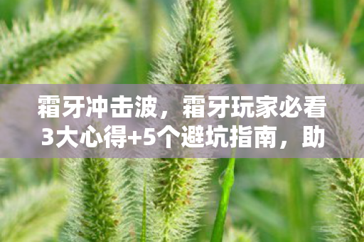 霜牙冲击波,霜牙玩家必看3大心得+5个避坑指南,助你玩转不踩雷! 霜牙冲击波,霜牙玩家必看3大心得+5个避坑指南,助你玩转不踩雷!