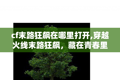 cf末路狂飙在哪里打开,穿越火线末路狂飙，藏在青春里的极速竞速旧梦