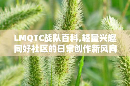 LMQTC战队百科,轻量兴趣同好社区的日常创作新风向 LMQTC战队百科,轻量兴趣同好社区的日常创作新风向