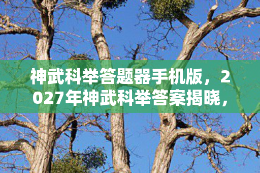 神武科举答题器手机版,2027年神武科举答案揭晓,伏笔藏三年,读到鼻子一酸 神武科举答题器手机版,2027年神武科举答案揭晓,伏笔藏三年,读到鼻子一酸