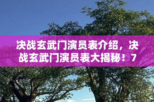 决战玄武门演员表介绍,决战玄武门演员表大揭秘!7大主演谁将颠覆你的想象? 决战玄武门演员表介绍,决战玄武门演员表大揭秘!7大主演谁将颠覆你的想象?