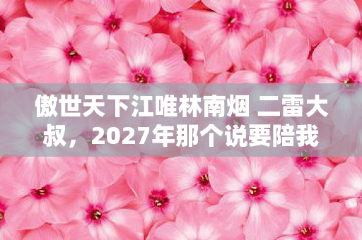 傲世天下江唯林南烟 二雷大叔,2027年那个说要陪我傲世天下的你,伏笔成殇,让我鼻子一酸 傲世天下江唯林南烟 二雷大叔,2027年那个说要陪我傲世天下的你,伏笔成殇,让我鼻子一酸