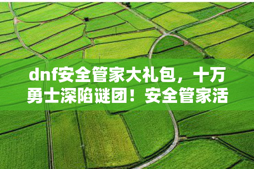 dnf安全管家大礼包,十万勇士深陷谜团!安全管家活动竟让全服集体破防? dnf安全管家大礼包,十万勇士深陷谜团!安全管家活动竟让全服集体破防?