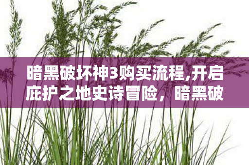 暗黑破坏神3购买流程,开启庇护之地史诗冒险,暗黑破坏神3正版购买实用指南 暗黑破坏神3购买流程,开启庇护之地史诗冒险,暗黑破坏神3正版购买实用指南