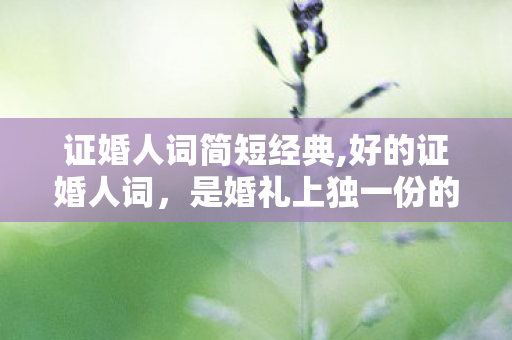 证婚人词简短经典,好的证婚人词,是婚礼上独一份的暖心注脚 证婚人词简短经典,好的证婚人词,是婚礼上独一份的暖心注脚