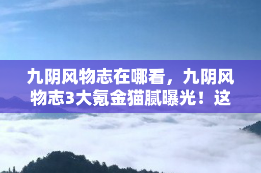 九阴风物志在哪看,九阴风物志3大氪金猫腻曝光!这波操作让百万玩家集体上头又破防 九阴风物志在哪看,九阴风物志3大氪金猫腻曝光!这波操作让百万玩家集体上头又破防