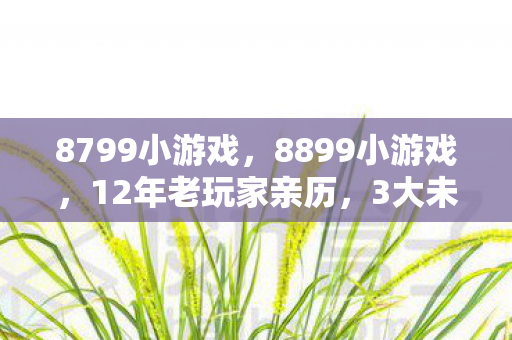8799小游戏，8899小游戏，12年老玩家亲历，3大未解之谜竟藏惊天反转？