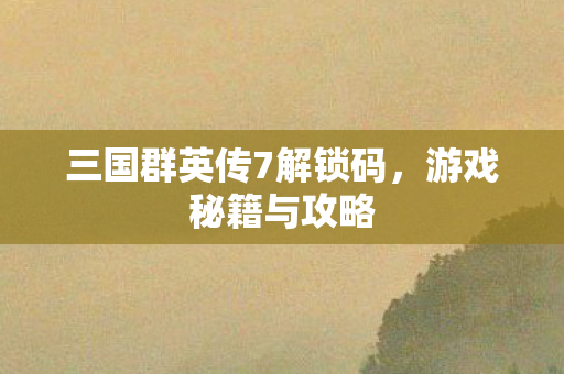 三国群英传7解锁码图片
