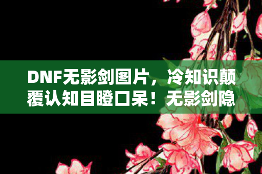 DNF无影剑图片，冷知识颠覆认知目瞪口呆！无影剑隐藏十年秘密竟是……
