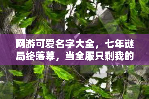 网游可爱名字大全,七年谜局终落幕,当全服只剩我的ID在发光时,服务器哭了 网游可爱名字大全,七年谜局终落幕,当全服只剩我的ID在发光时,服务器哭了