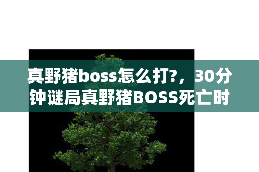 真野猪boss怎么打?,30分钟谜局真野猪BOSS死亡时间轴,1273次团灭背后的泪目真相 真野猪boss怎么打?,30分钟谜局真野猪BOSS死亡时间轴,1273次团灭背后的泪目真相