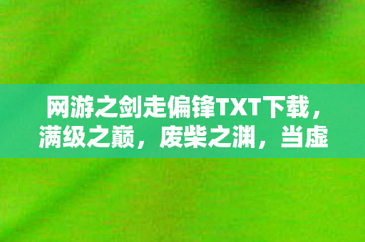 网游之剑走偏锋TXT下载,满级之巅,废柴之渊,当虚拟王者撞碎现实枷锁 网游之剑走偏锋TXT下载,满级之巅,废柴之渊,当虚拟王者撞碎现实枷锁