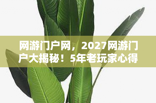 网游门户网，2027网游门户大揭秘！5年老玩家心得+避坑指南全公开
