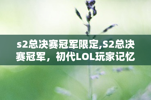 s2总决赛冠军限定,S2总决赛冠军,初代LOL玩家记忆里的热血印记 s2总决赛冠军限定,S2总决赛冠军,初代LOL玩家记忆里的热血印记