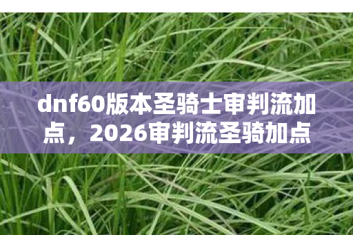 dnf60版本圣骑士审判流加点，2026审判流圣骑加点秘辛，伏笔深埋，鼻子一酸忆旧情