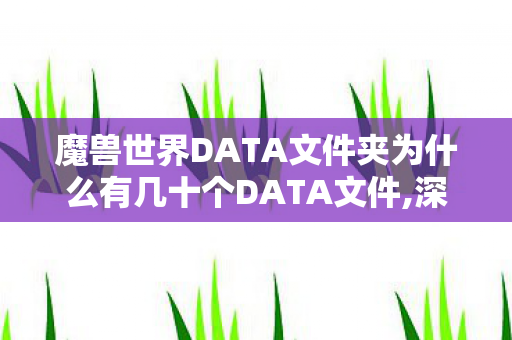 魔兽世界DATA文件夹为什么有几十个DATA文件,深入了解魔兽世界Data文件，游戏内容的核心载体