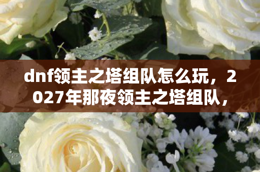 dnf领主之塔组队怎么玩，2027年那夜领主之塔组队，伏笔藏了十年，如今想起鼻子一酸