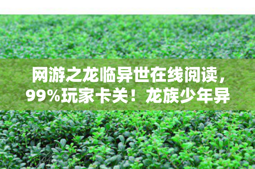 网游之龙临异世在线阅读,99%玩家卡关!龙族少年异世觉醒,这隐藏结局谁顶得住? 网游之龙临异世在线阅读,99%玩家卡关!龙族少年异世觉醒,这隐藏结局谁顶得住?